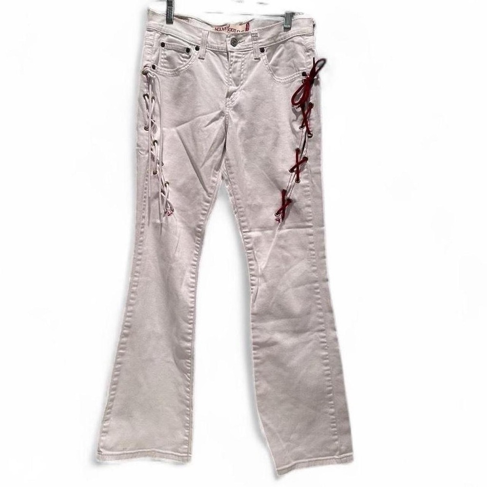Levi's 2000s 515 Nouveau Bootcut White Lace Up Jeans‎ Size 6L Upcycled Festival